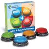 Learning Resources Lights and Sounds Buzzers,Set of 4, Ages 3+, Game Show and Classroom Buzzers, Family Game Night, Game Show Buzzers, Classroom Accessories(Lights & Sounds Buzzers)