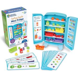 Learning Resources Sorting Snacks Mini Fridge – Play Food, Toddler Kitchen, Montessori , Color Sorting Sensory, Gifts for Boys and Girls, Preschool Games, Fine Motor Skills, Counting, Kindergarten(Mini Fridge)