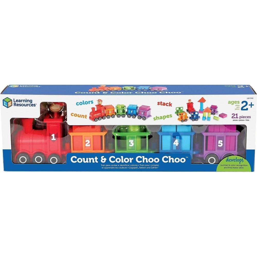 imageLearning Resources Count ampamp Color Choo Choo Interactive Train Learning Toy 21 Pieces Ages 2