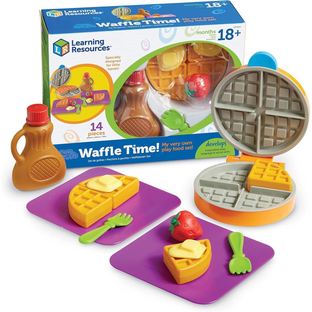 imageLearning Resources New Sprouts Waffle Time  Play Food Kitchen  Breakfast Pretend Play Toys Toddler Pretend Play Montessori Educational Game Fine Motor Skills  Gifts for Boys and GirlsWaffle Time