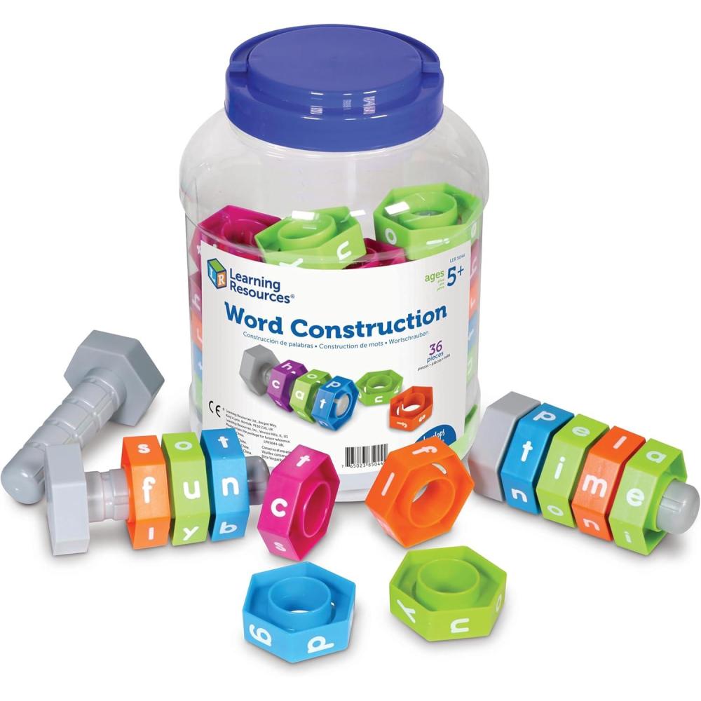 imageLearning Resources Word Construction Spelling Activity Kit Classroom Game 36 Pieces Ages 5