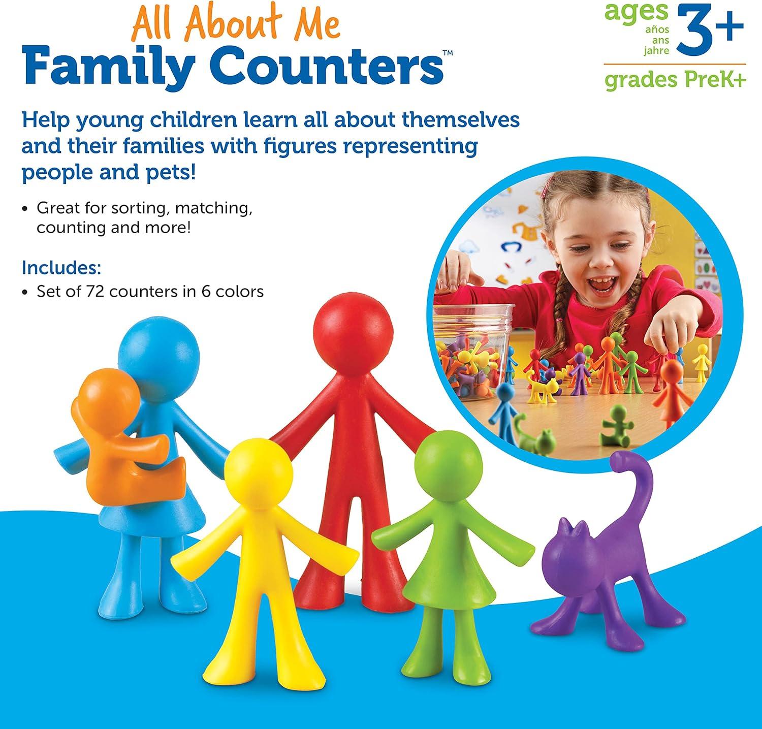 imageLearning Resources All About Me Family Counters  Toddler Sensory Toys Preschool Activities Classroom Must Haves Math Manipulatives Social Emotional Games Fine Motor Skills Color SortingSet of 72