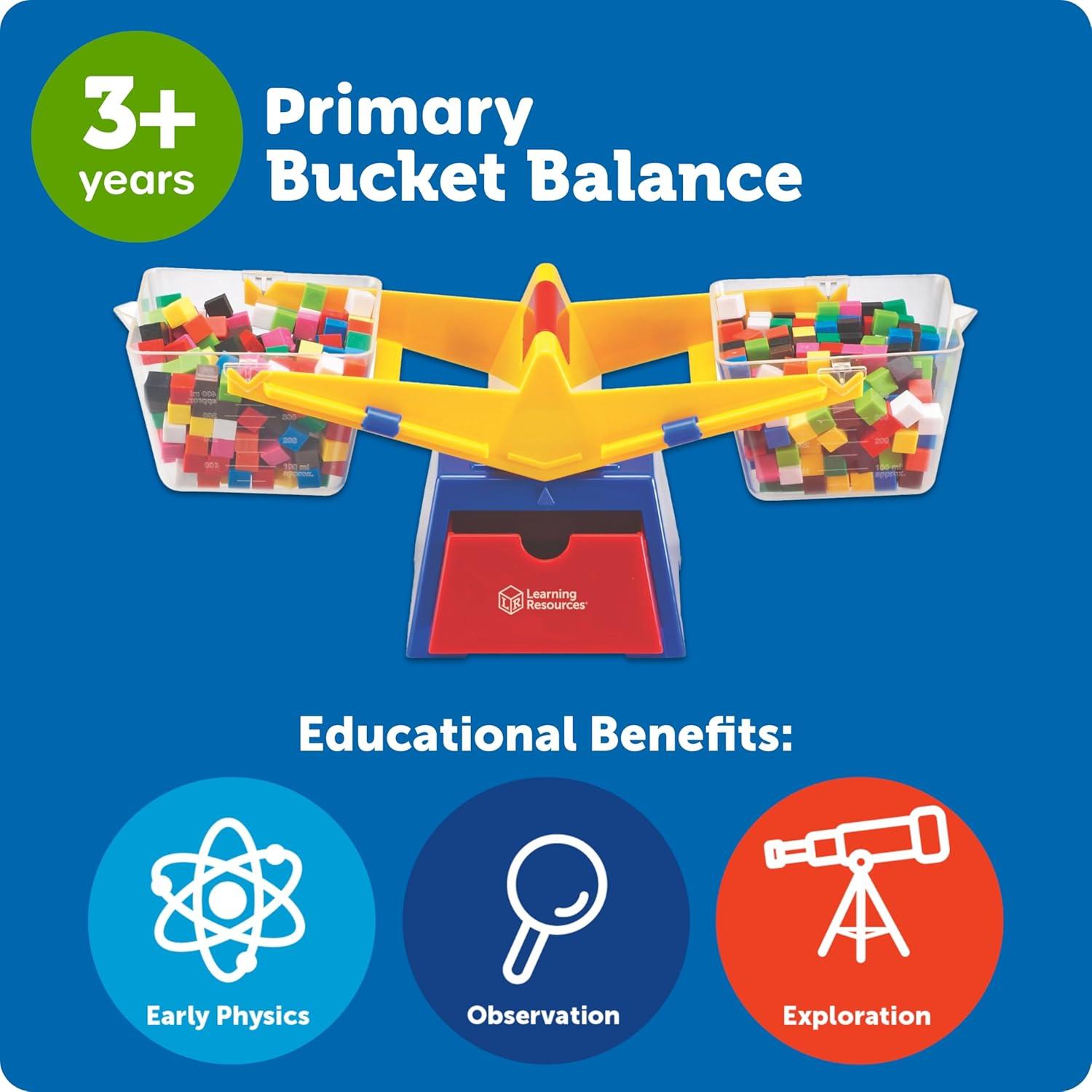 imageLearning Resources Primary Bucket Balance Teaching Scale  1 Piece Ages 3 Math for Preschoolers Classroom Balance Scale Balance Scale for Kids Science for KidsBack to School SuppliesClock Kit