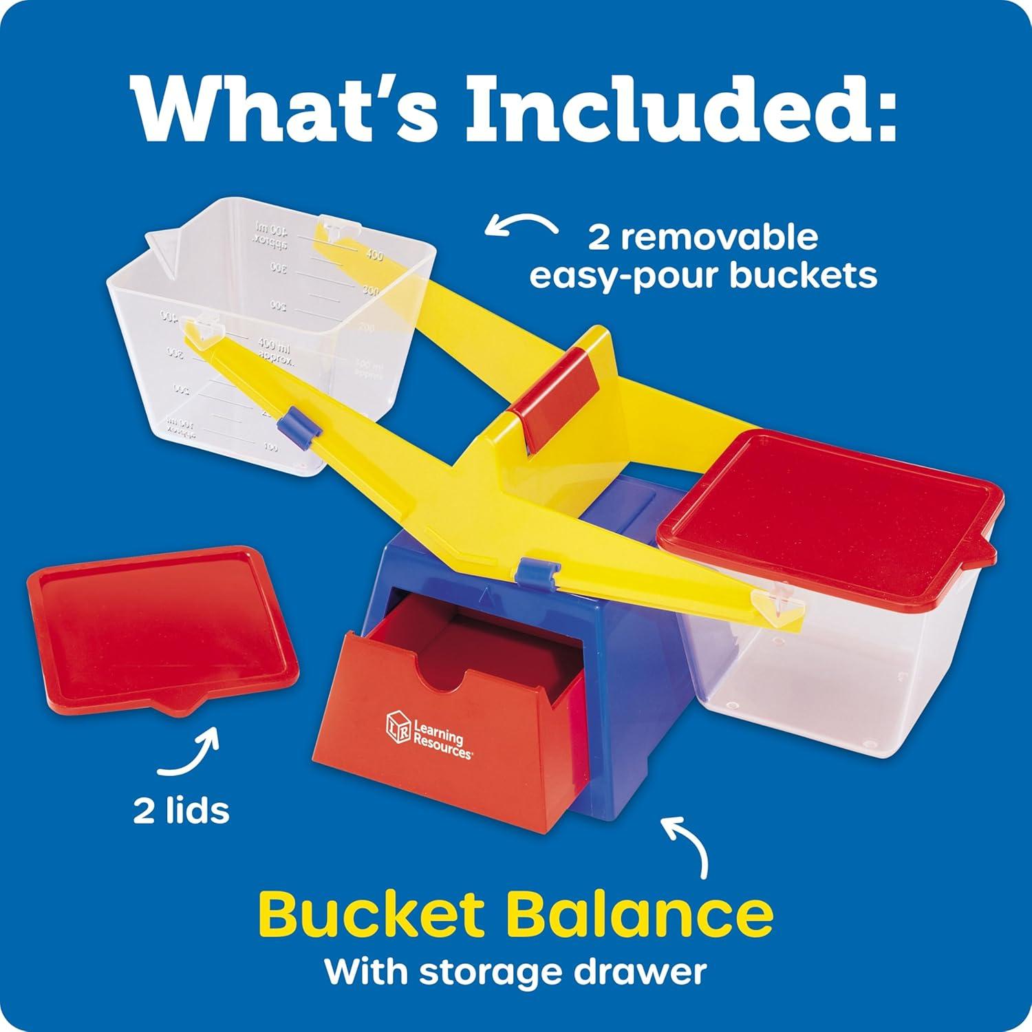 imageLearning Resources Primary Bucket Balance Teaching Scale  1 Piece Ages 3 Math for Preschoolers Classroom Balance Scale Balance Scale for Kids Science for KidsBack to School SuppliesClock Kit