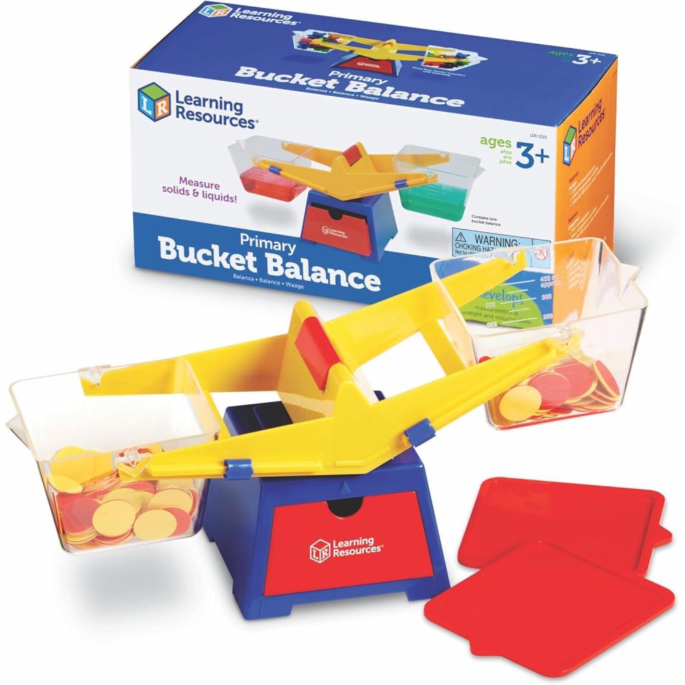 imageLearning Resources Primary Bucket Balance Teaching Scale  1 Piece Ages 3 Math for Preschoolers Classroom Balance Scale Balance Scale for Kids Science for KidsBack to School SuppliesClock Kit