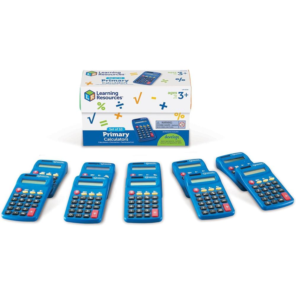 imageLearning Resources Primary Calculator  10 Pieces Ages 3 Basic Solar Powered Calculators Teacher Supplies Back to School Supplies