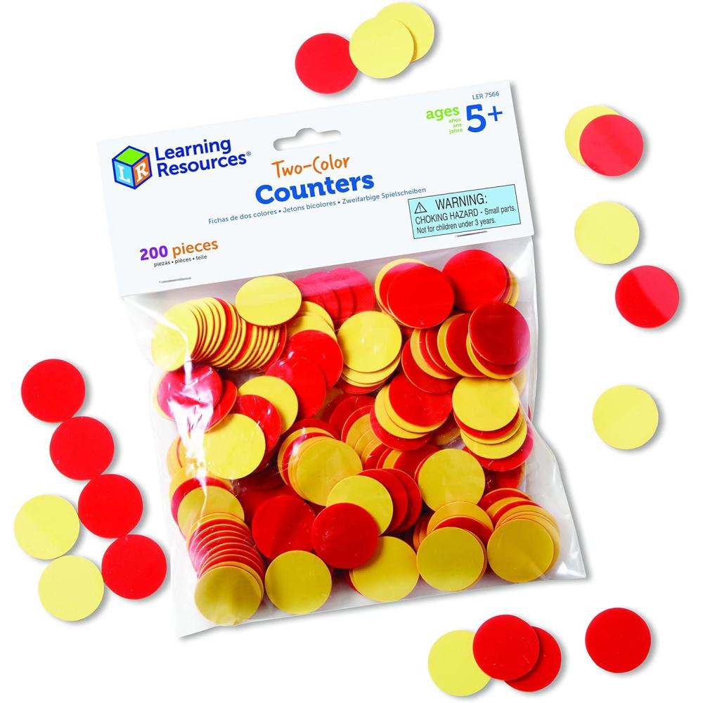 imageLearning Resources TwoColor Counters Set of 200 Ages 5 Grades K Educational Counting Sorting and Patterning Family CountersBack to School SuppliesTeacher SuppliesCounters