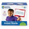 Learning Resources Write-on / Wipe-off Answer Boards, Set of 10 Erasable Boards, Ages 6+