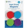 Learning Resources Super Strong Magnets, 4 Vibrant Colored Magnets, Hang on Whiteboards or Refrigerators