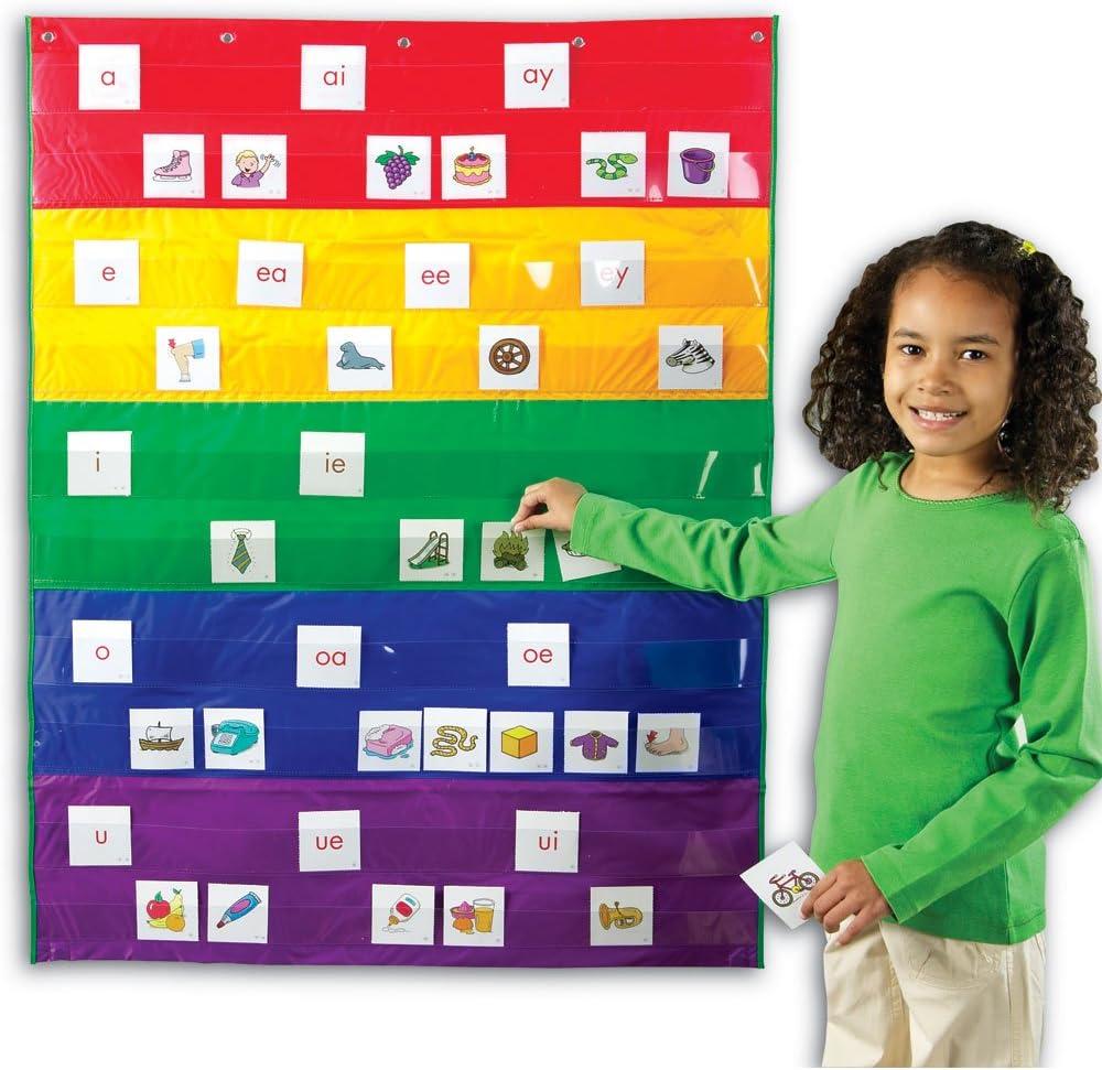 imageLearning Resources Rainbow Pocket Chart Classroom or Homeschool Supplies