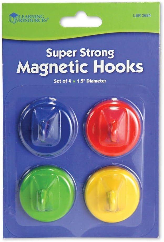 imageLearning Resources Super Strong Magnetic Hooks  4 Pieces Sign Holders Classroom Hooks Teacher SuppliesBack to School Supplies