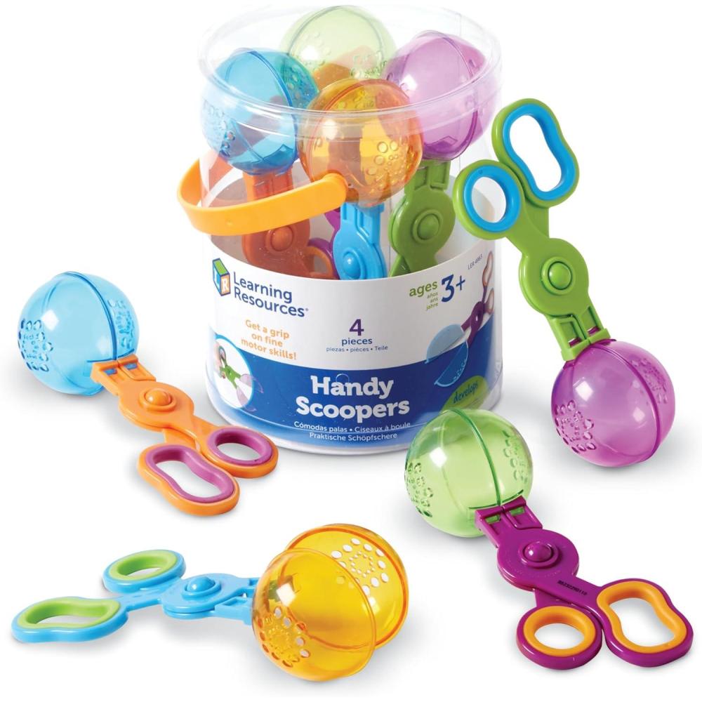 imageLearning Resources Handy Scoopers  Sensory Bin Sand Toys Fine Motor Montessori for Kids Plastic Tweezers Therapy Games for Toddler Homeschool Preschool Supplies Gifts for Boys and GirlsScoopers
