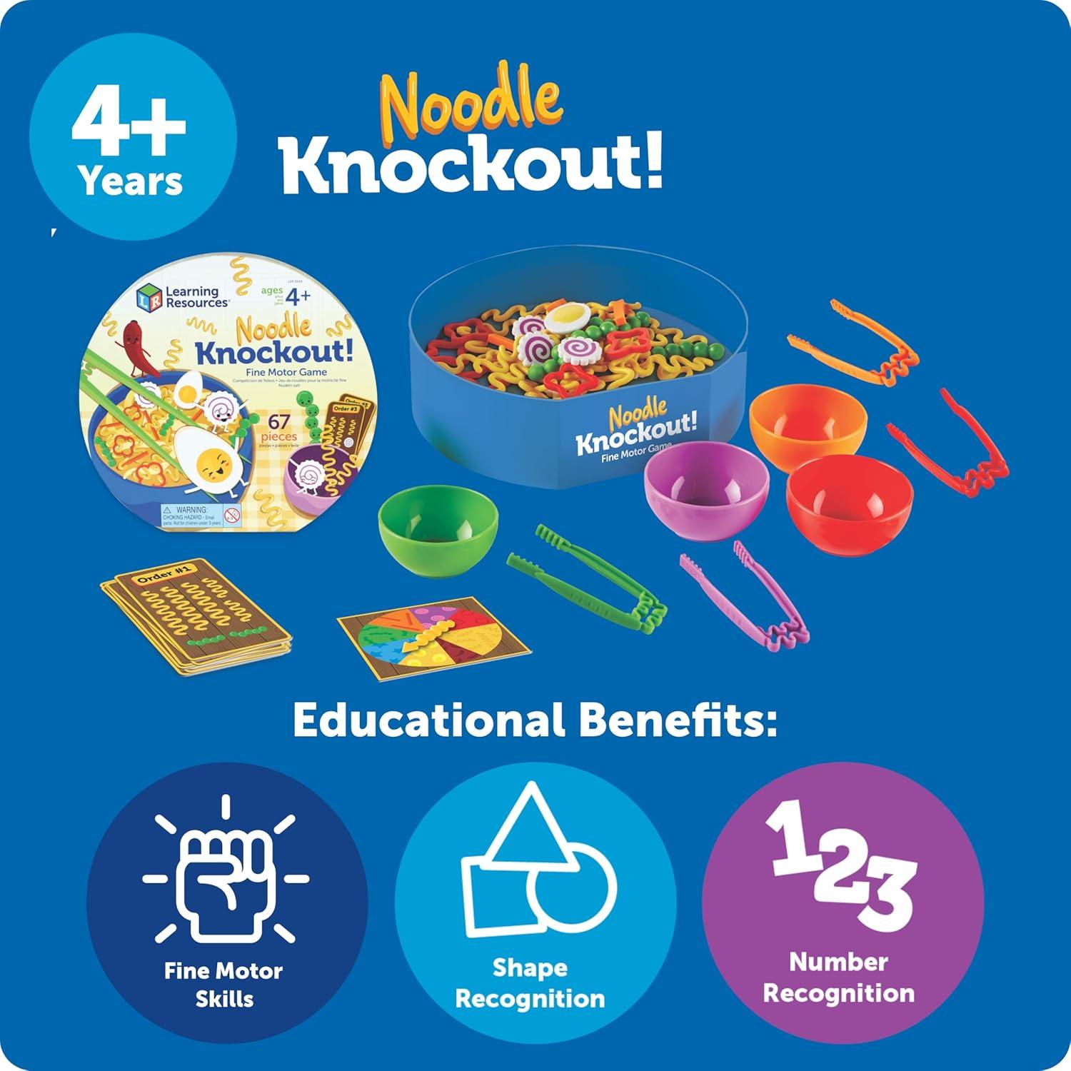 imageLearning Resources Noodle Knockout Fine Motor GameFine Motor Skills Toys 67 Pieces Ages 4Fine Motor Game