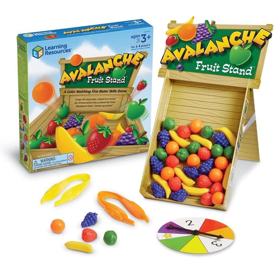imageLearning Resources Avalanche Fruit Stand 42 Pieces Ages 3 Toddler Learning Toys Fine MotorGrip Game Develops Color Matching Skills Preschool Toys