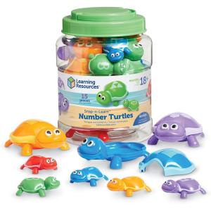 Learning Resources Number Turtles Set – 15 Pieces, Ages 18+ months Fine Motor Toys for Toddlers, Counting Toys for Toddlers, Color & Sorting Toy, Turtle Toys for Kids