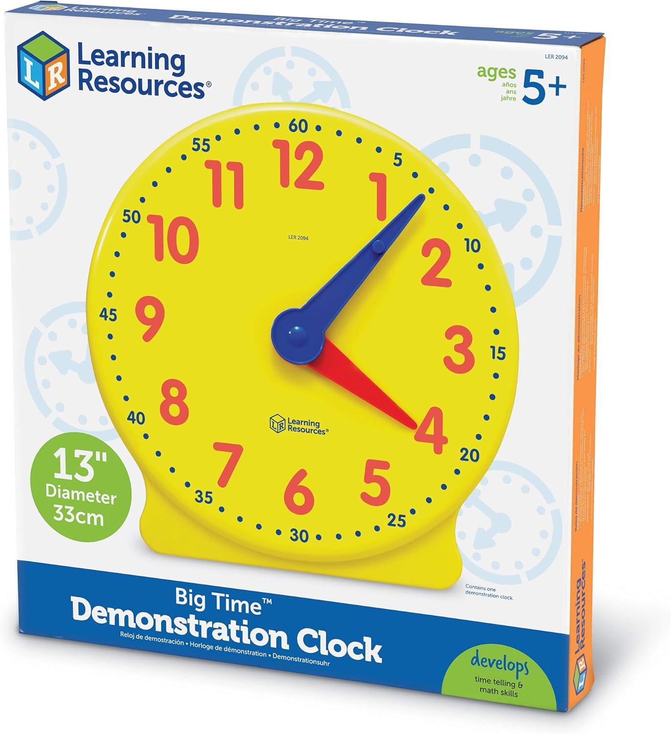 imageLearning Resources Big Time Learning Clock Analog Clock Homeschool 12 Hour Basic Math Development Ages 51314 in