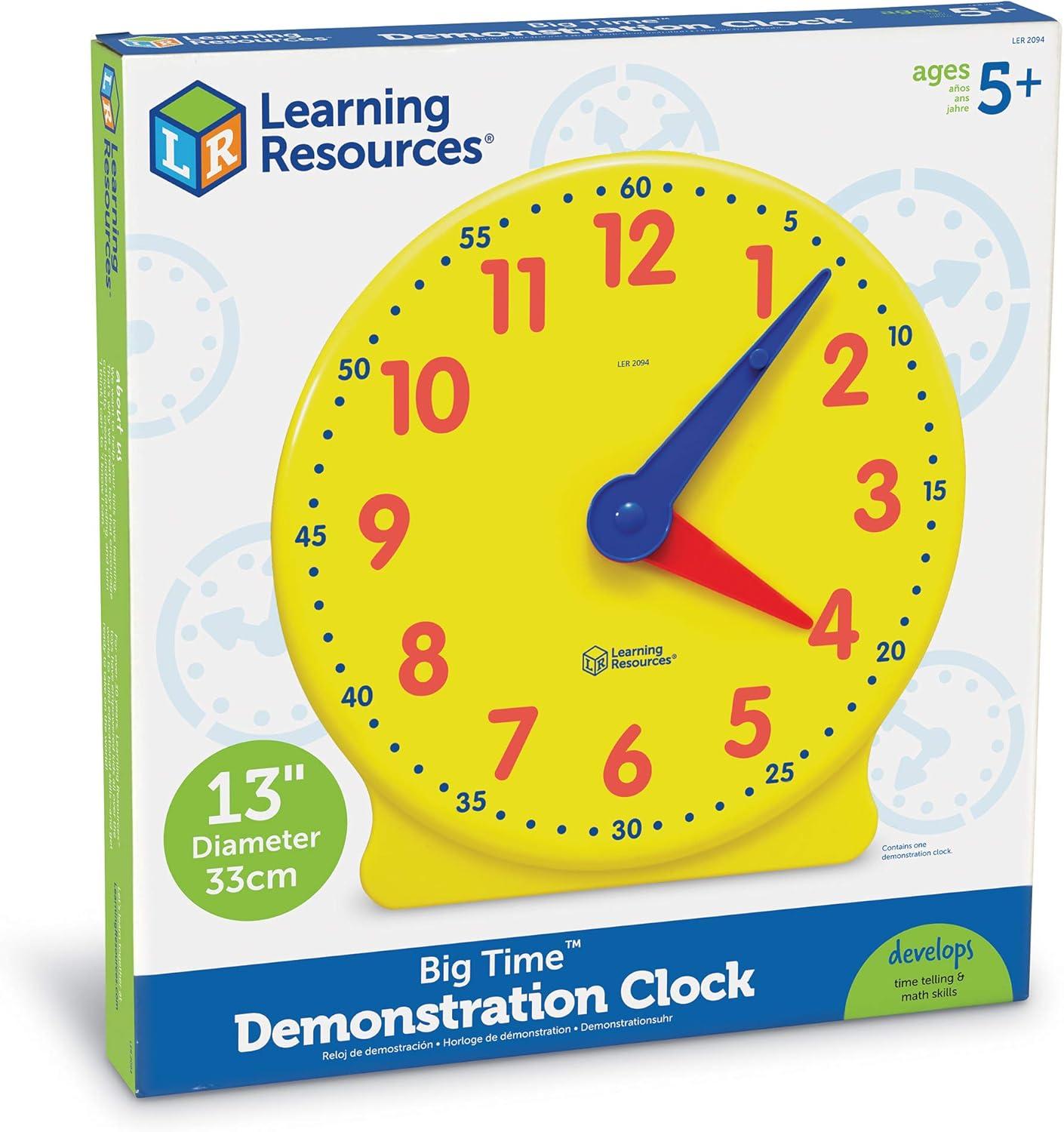 imageLearning Resources Big Time Learning Clock Analog Clock Homeschool 12 Hour Basic Math Development Ages 51314 in