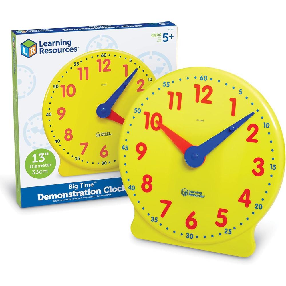 imageLearning Resources Big Time Learning Clock Analog Clock Homeschool 12 Hour Basic Math Development Ages 51314 in