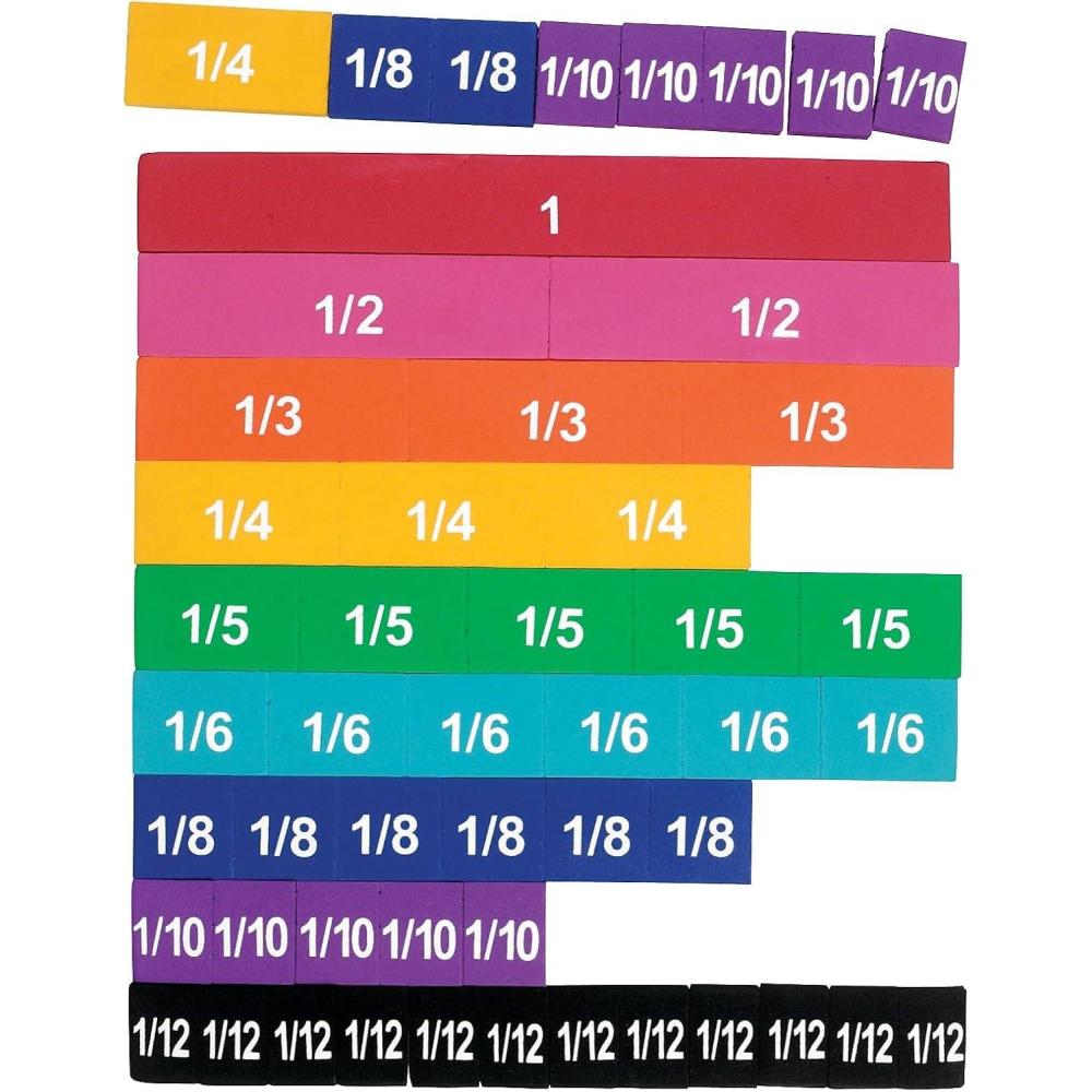 imageLearning Resources Magnetic Rainbow Fraction Tiles VisualTactile Learning Soft Foam Magnetic Tiles 51 Pieces Ages 6