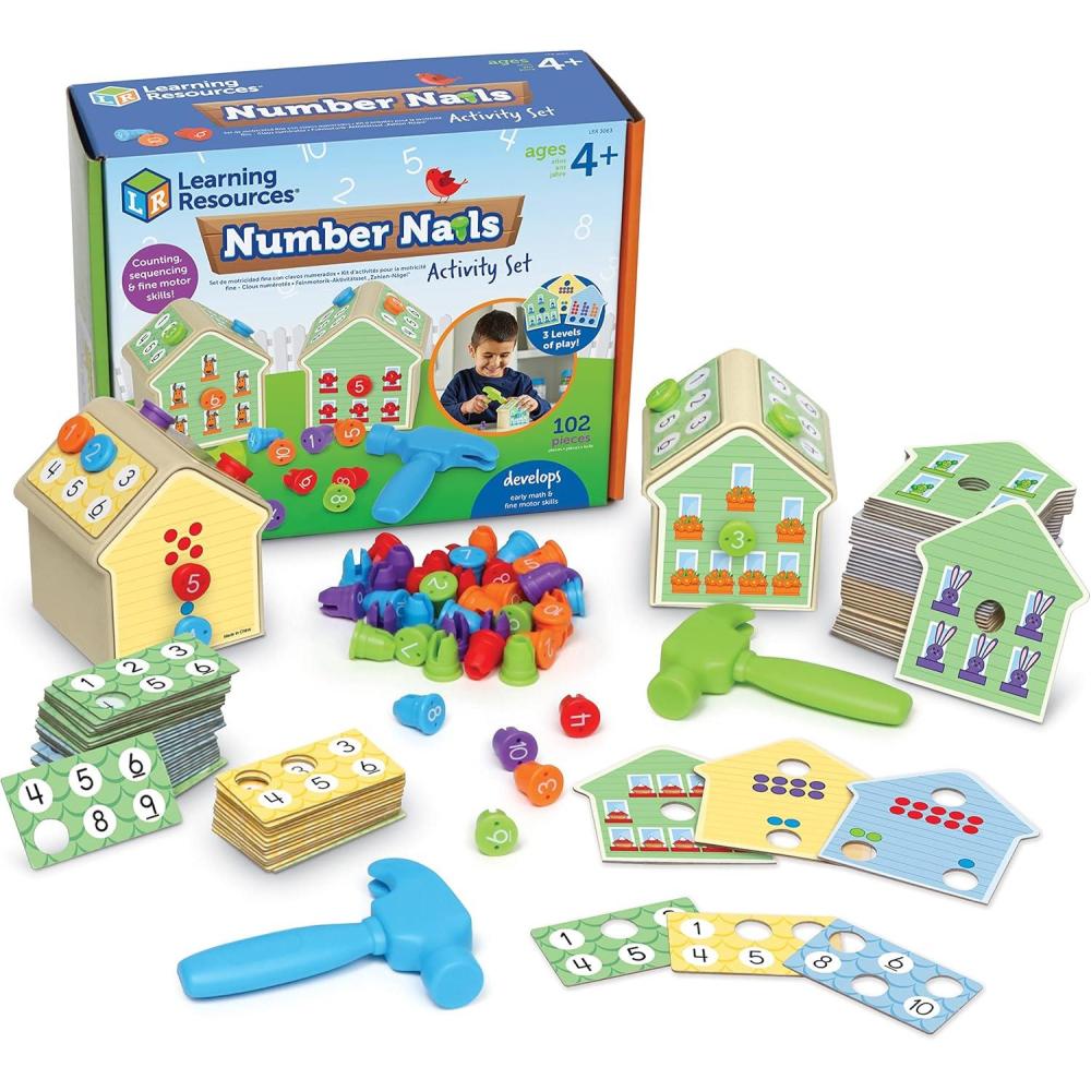 imageLearning Resources Number Nails Activity Set 102 Pieces Ages 4 Toddler Learning Activities Fine Motor Games for Kids Math Games for Kids