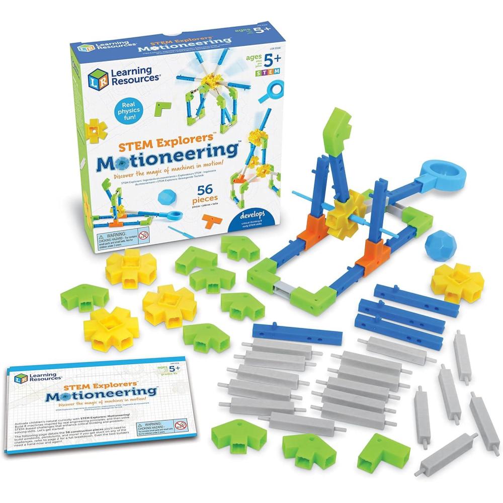 imageLearning Resources STEM Explorers Motioneering 56 Pieces Ages 5STEM Toys for Kids Brain Teaser Toys and Games Kindergarten Games