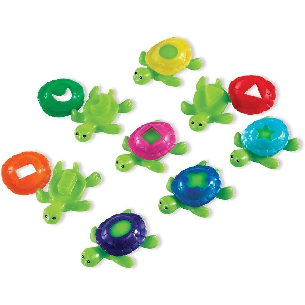 imageLearning Resources Shape Shell Turtles Learn Shapes Bath Toys Set of 8 Ages 2