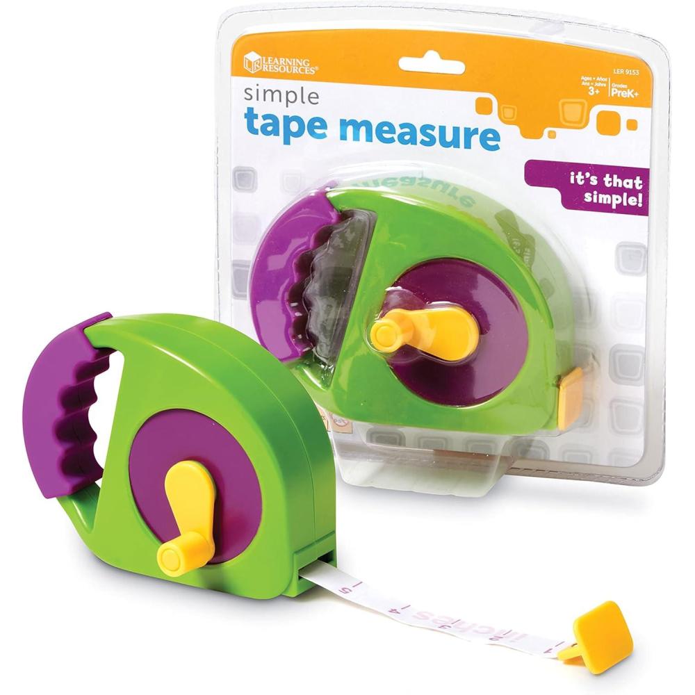 imageLearning Resources Simple Tape Measure Ages 3 Retractable Toy Tape Measure Measures 4 Feet Construction Toy for KidsBack to School