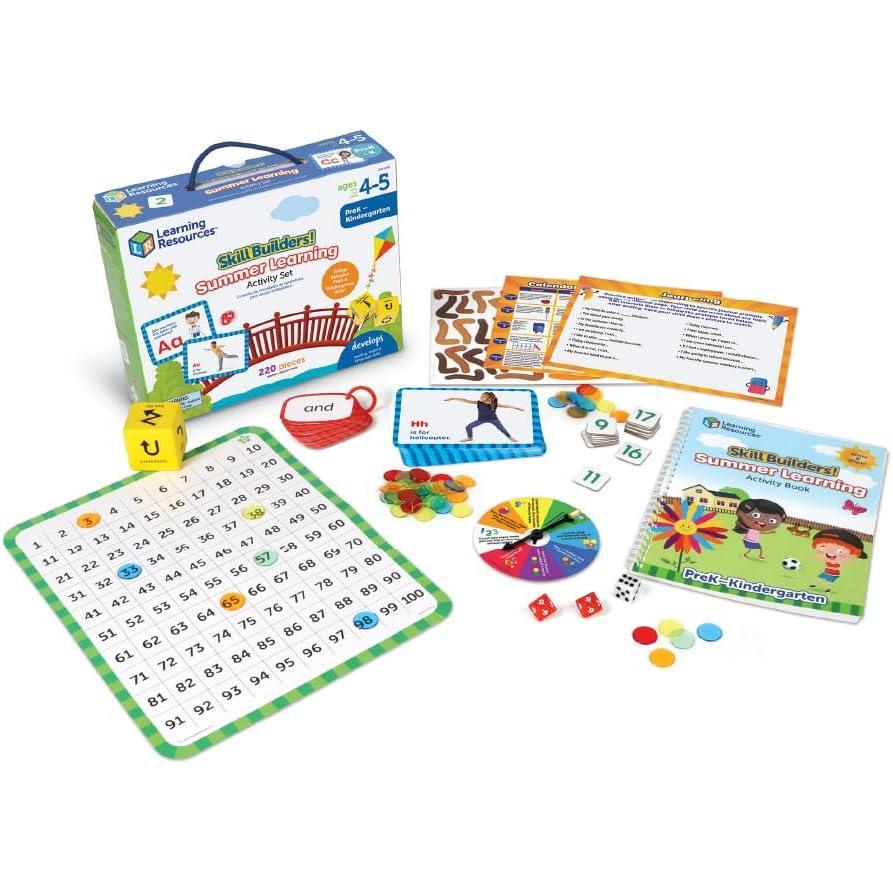 imageLearning Resources Skill Builders Summer Learning Activity Set PreK to Kindergarten Ages 4 Handwriting Practice for Kids Reading Games Back to School Supplies320 Pieces101 inches W x 8 inches L x 26 inches H