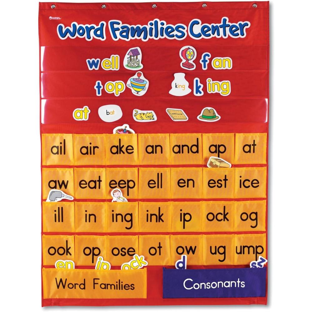 imageLearning Resources Word Families Center Pocket Chart ABC Phonics Chart Measures 28quotW x 375quotH Ages 6