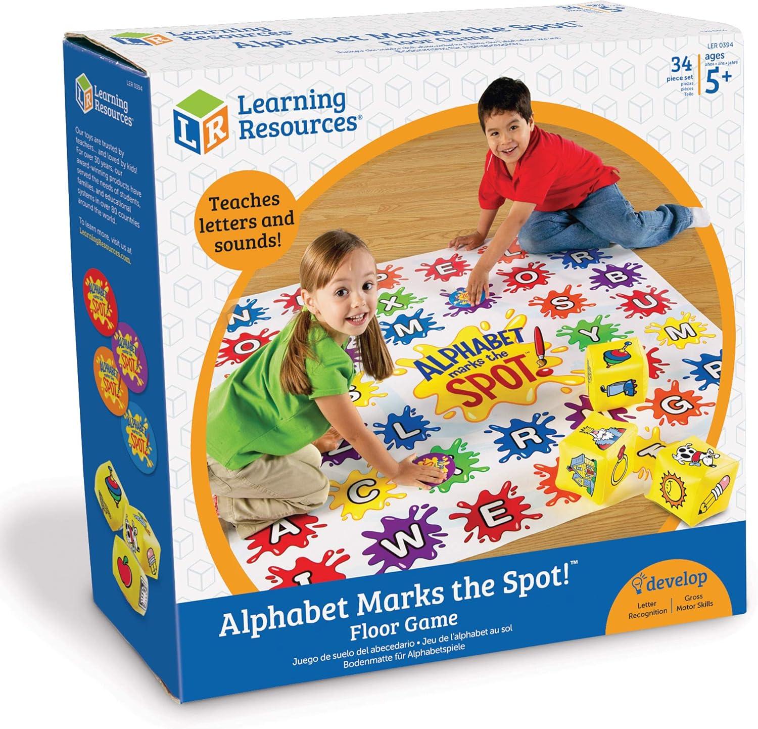 imageLearning Resources Alphabet Marks The Spot Floor Mat 34 Piece Set Ages 5 Letters Sounds Alphabet GameSpelling Games