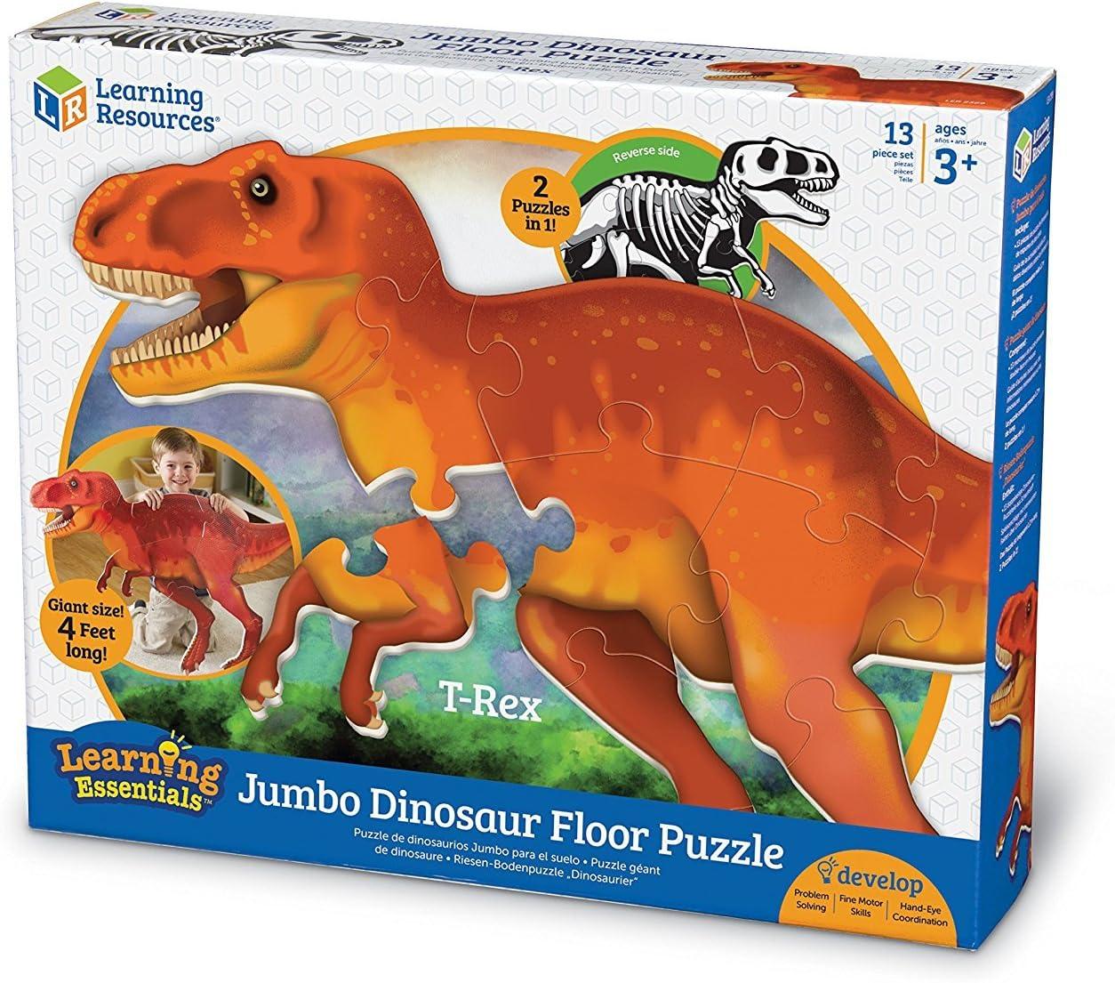 imageLearning Resources Jumbo Dinosaur Floor Puzzle 20 Safe Foam Pieces Ages 3 Puzzles for Toddlers Preschool Learning Puzzles Dinosaur Toys Dinosaurs for ToddlersTRex