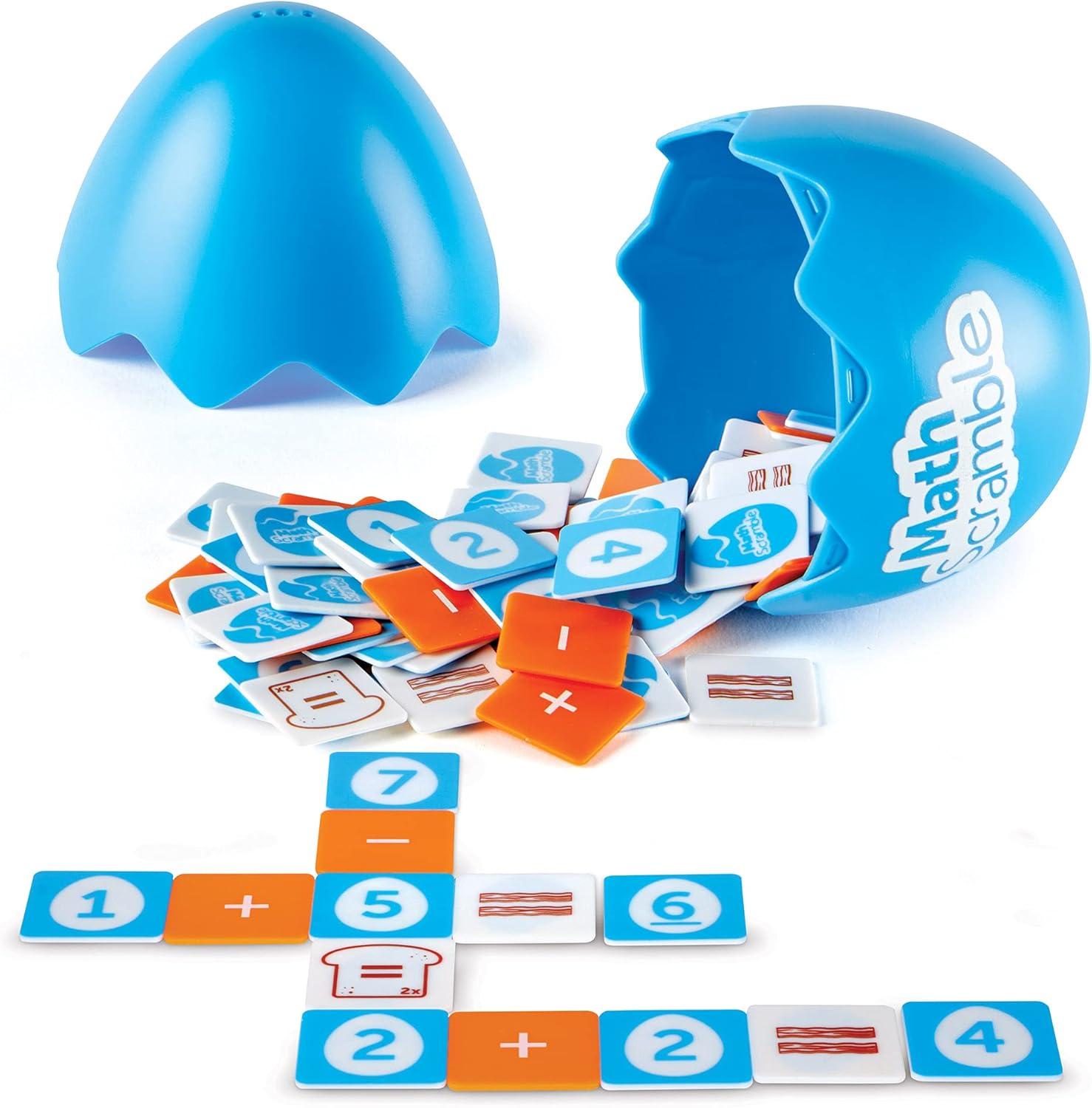 imageLearning Resources Math Scramble Game Educational Games for Kids Math Games for Kids Early Math Skills Addition and Subtraction Games 87 Pieces Ages 5