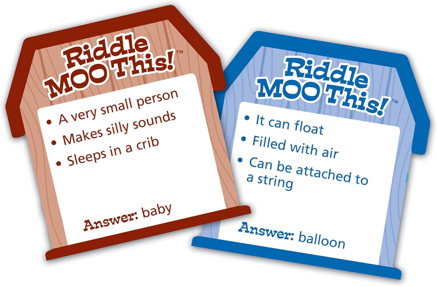 imageLearning Resources Riddle Moo This Funny Card Games for Kids and Adults Classroom Learning Games for Kids 57 Guess the Clue Game Family Night Board Game VocabularyBuilding Word Play