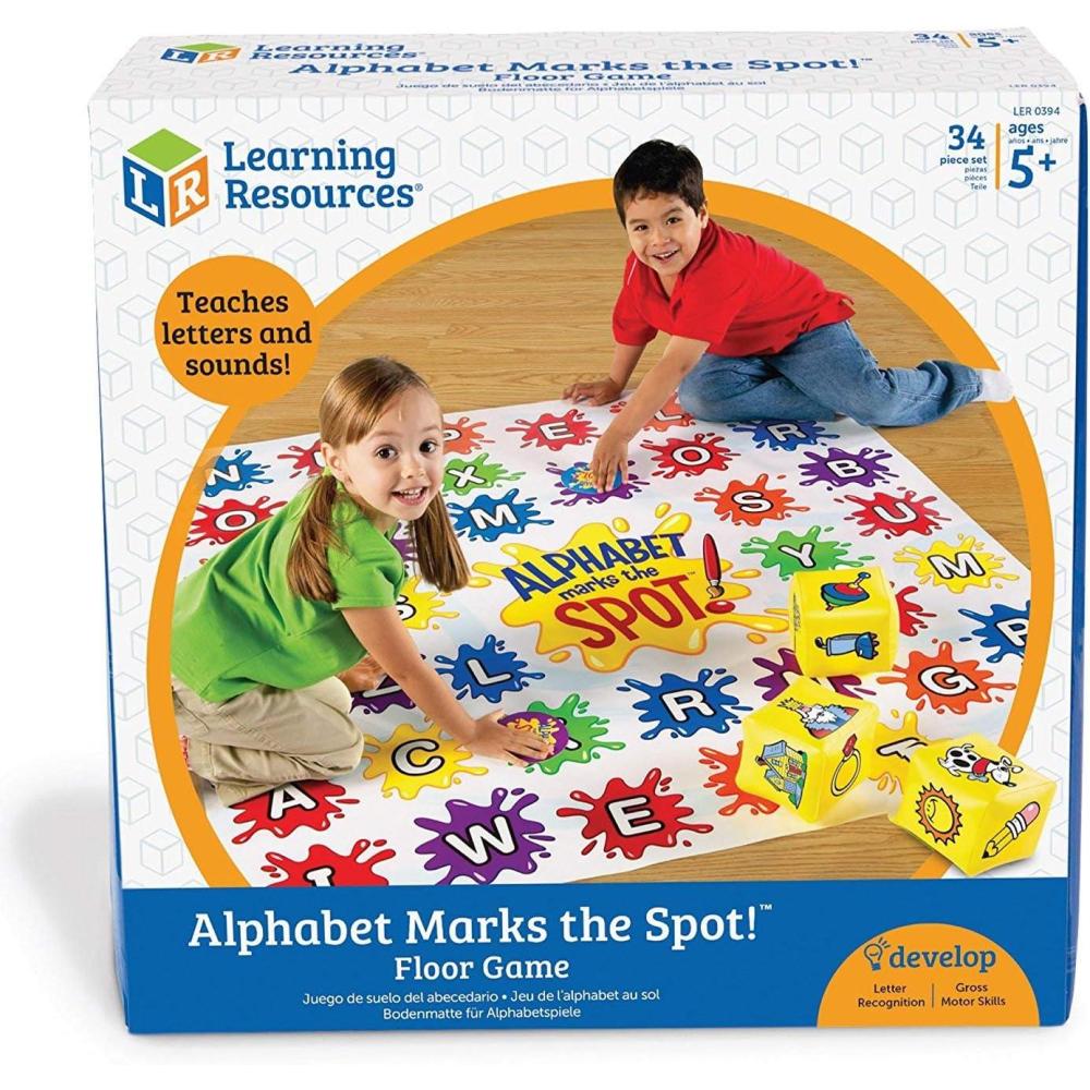 imageLearning Resources Alphabet Marks The Spot Floor Mat 34 Piece Set Ages 5 Letters Sounds Alphabet GameSpelling Games