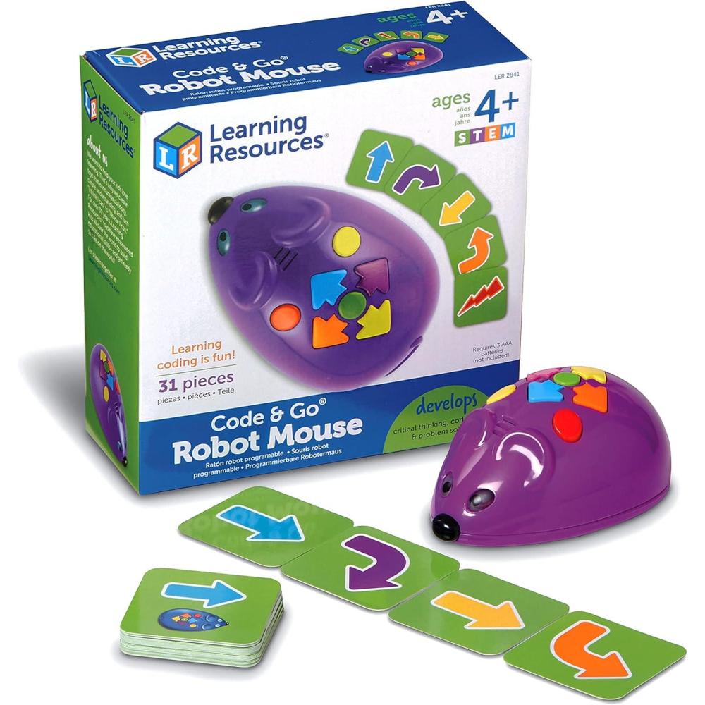 imageLearning Resources Code ampamp Go Robot Mouse  31 Pieces Ages 4 Coding STEM Toys ScreenFree Coding Toys for KidsCoding Set