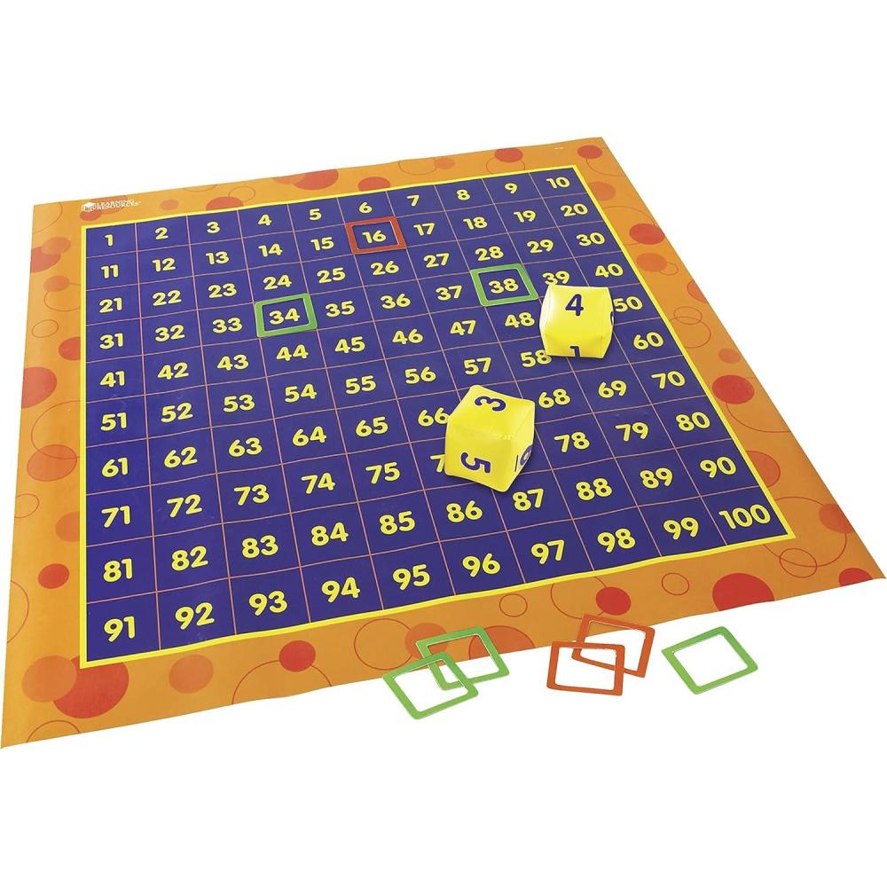 imageLearning Resources Hundred Activity Mat 57 Pieces Ages 5 Math Learning Games for Kids Educational and Fun Games for Kids