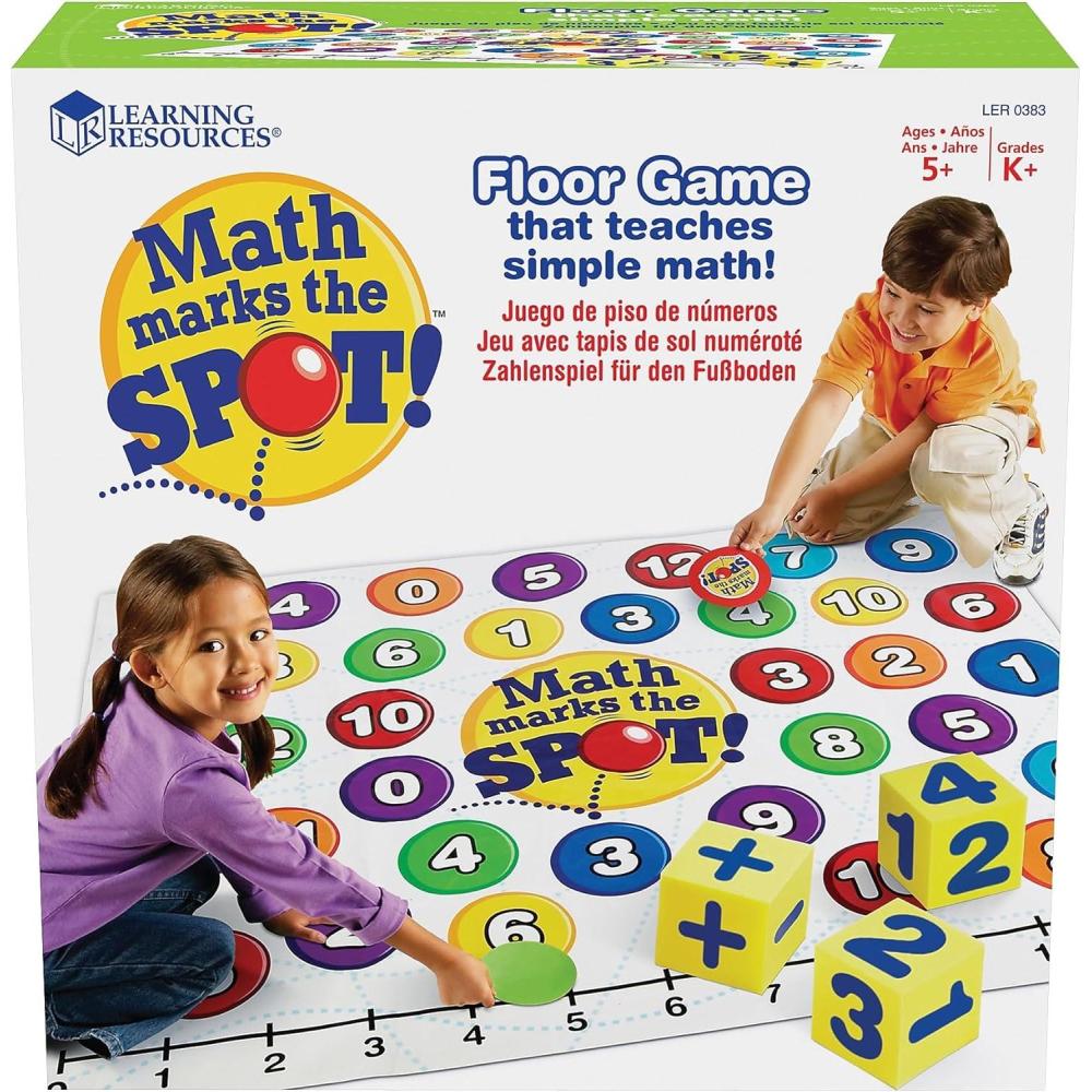 imageLearning Resources Math Marks The Spot Floor Game Homeschool Number Recognition Addition ampamp Subtraction Ages 5