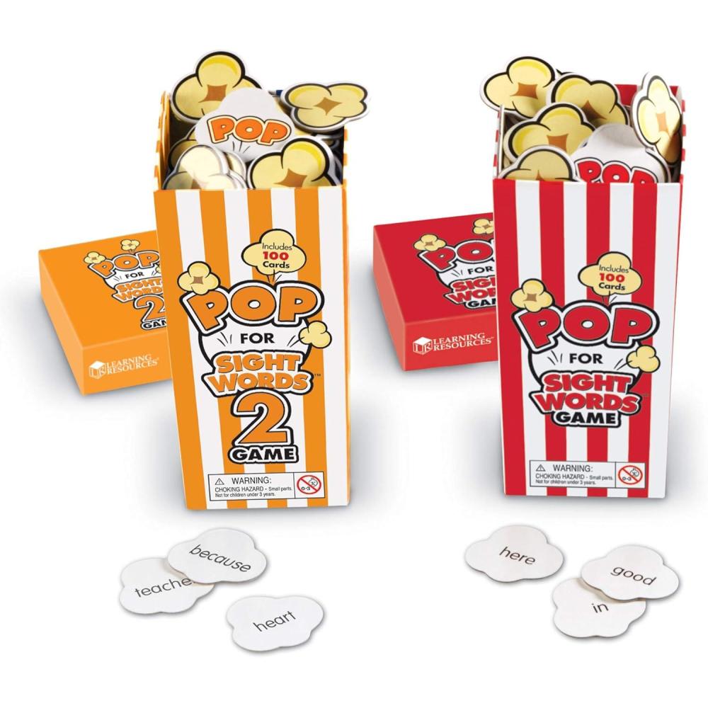 imageLearning Resources Pop for Sight Words BundleLanguage Building Skill Games Homeschool or Classroom 24 Players 100 Card Set Ages 5