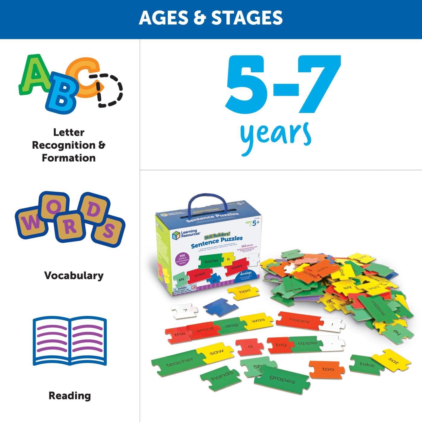 imageLearning Resources Skill Builders Sentence Puzzles 106 Pieces Ages 5 Words letters language skills sentence skills Kindergarten Learning Toys Learning ampamp Education Toys