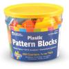 Learning Resources Brights! Plastic Pattern Blocks, Geometry for Kids, Develops Shape and Color Recognition Skills, 250 Pieces, Ages 3+