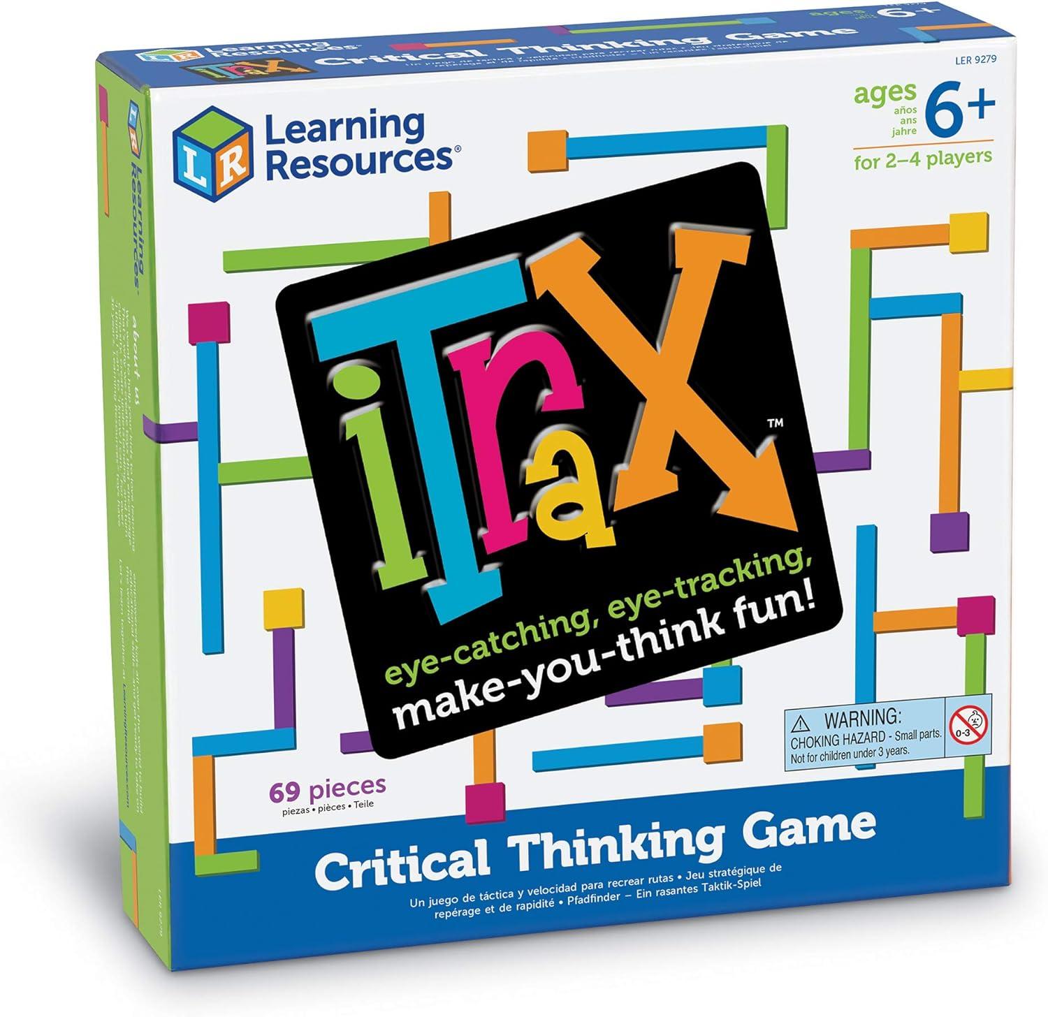 imageLearning Resources iTrax Critical Thinking Game 69 Pieces Ages 6 Brainteaser Games for Kids Develops Critical Thinking Skills Board Games