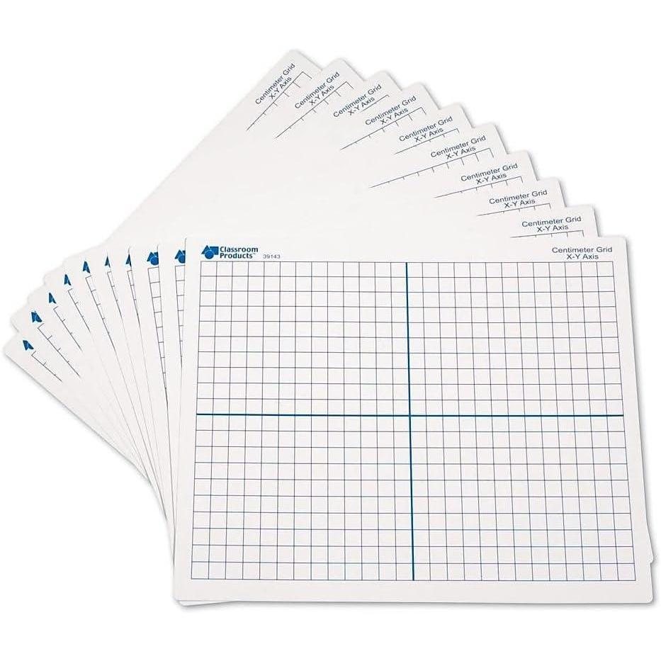 imageLearning Resources 9quotx 11quot Double Sided XY Axis Dry Erase Mats Graphing Math Classroom Accessories Teaching Aids Set of 10 Ages 6
