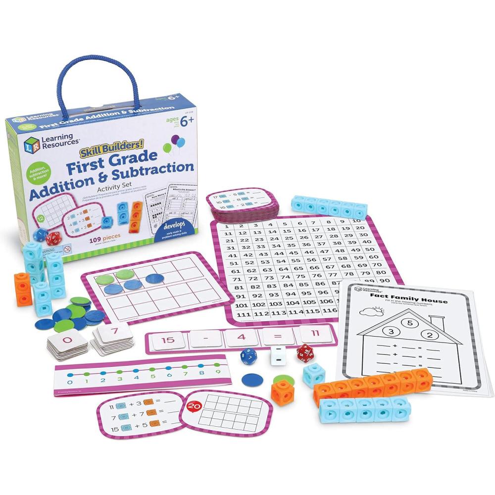 imageSkill Builders 1st Grade Addition ampamp Subtraction Homeschool Curriculum First Grade Learning Games First Grade Learning MaterialsBack to School 109 Pieces Age 6