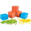 Learning Resources Brights Base Ten Classroom Set, 20-25 Students, 823 Piece Set, Ages 6+(Set + Mathlink Cubes)