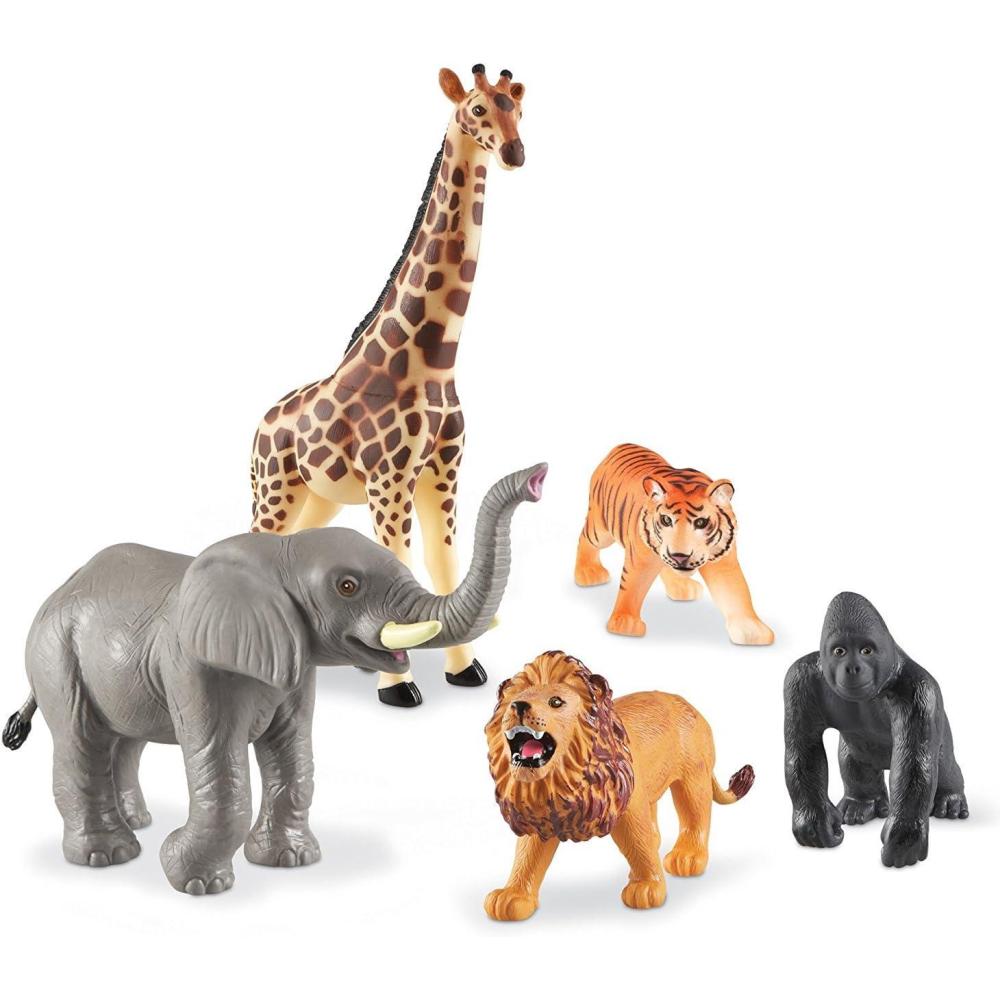 imageLearning Resources Jumbo Jungle Animals Animal Toys for Kids Safari Animals 5 Pieces Ages 18 monthsJungle Animals