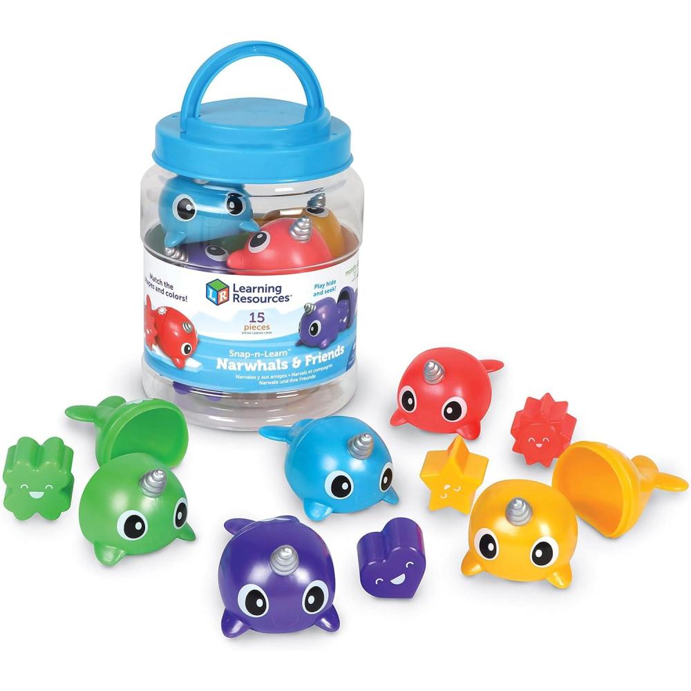 imageLearning Resources SnapnLearn Narwhals ampamp Friends 15 Pieces Ages 18 Months baby toddler toys preschool learning activities educational toys color and shape recognition fine motor skills