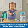 Learning Resources Snap-n-Learn Narwhals & Friends, 15 Pieces, Ages 18 Months+, baby toddler toys, preschool learning activities, educational toys, color and shape recognition, fine motor skills