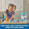 Learning Resources Snap-n-Learn Narwhals & Friends, 15 Pieces, Ages 18 Months+, baby toddler toys, preschool learning activities, educational toys, color and shape recognition, fine motor skills