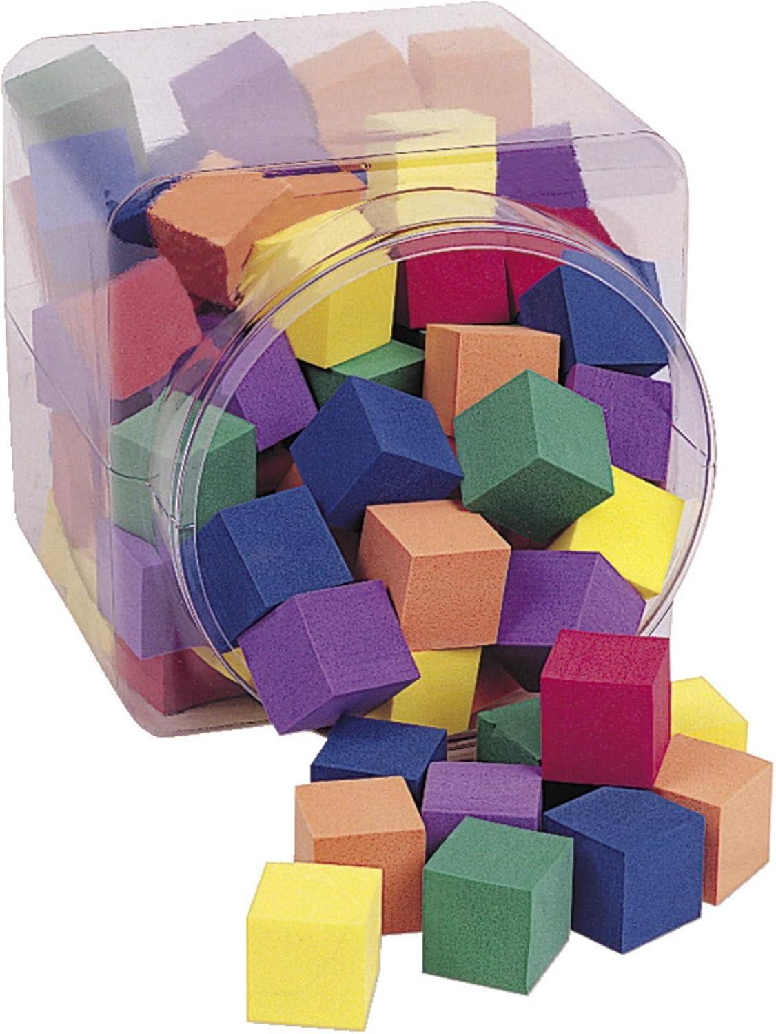 imageLearning Resources HandsOn Soft Color Cubes Counting Blocks for Kids Set of 102 Assorted Colors Ages 3