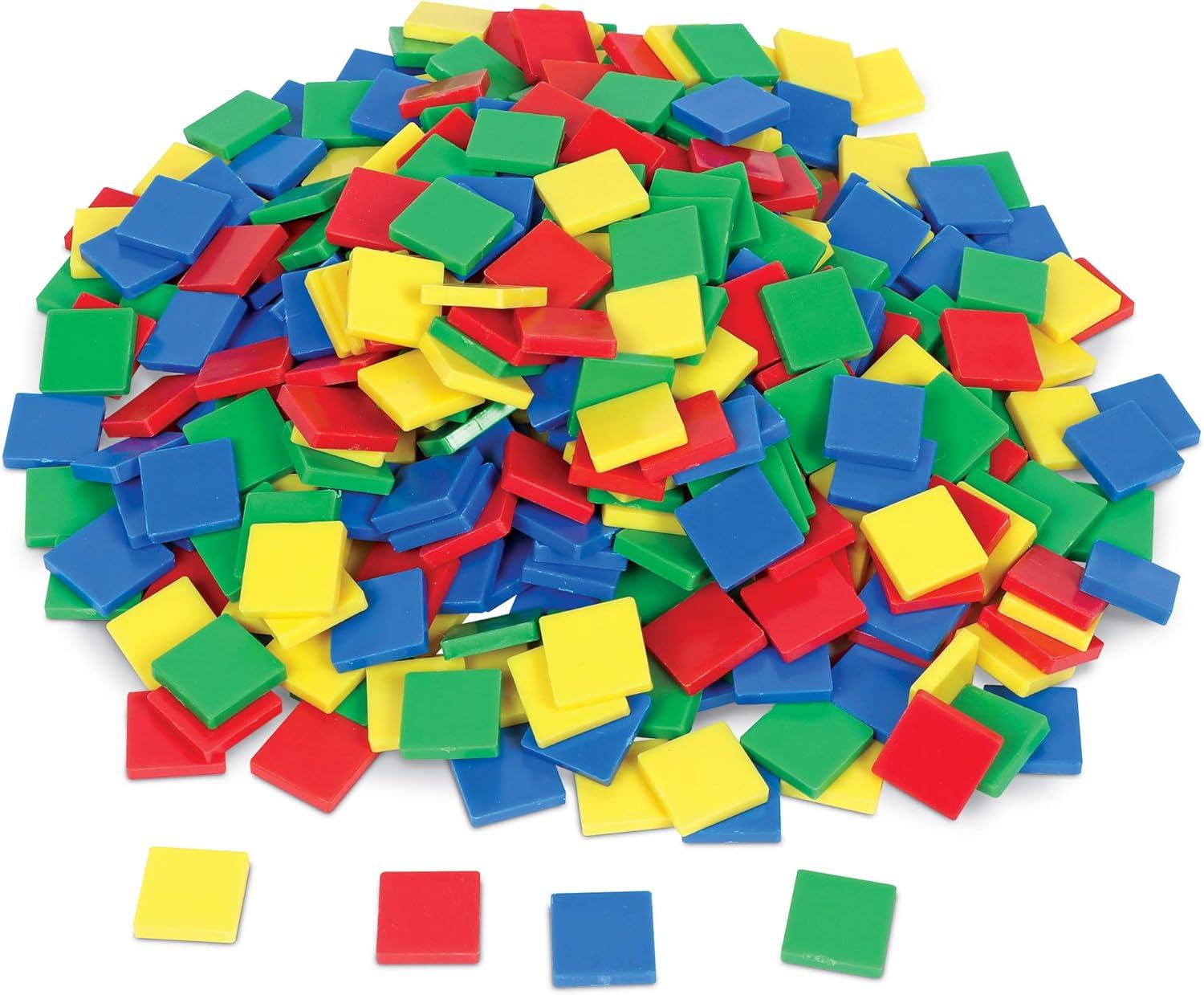 imageLearning Resources Square Color Tiles Counting Sorting Toy Set of 400 in 6 Colors Ages 4